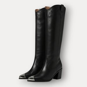 Dolce Vita "Kamryn" Leather Cowboy Boots - Black (6)
